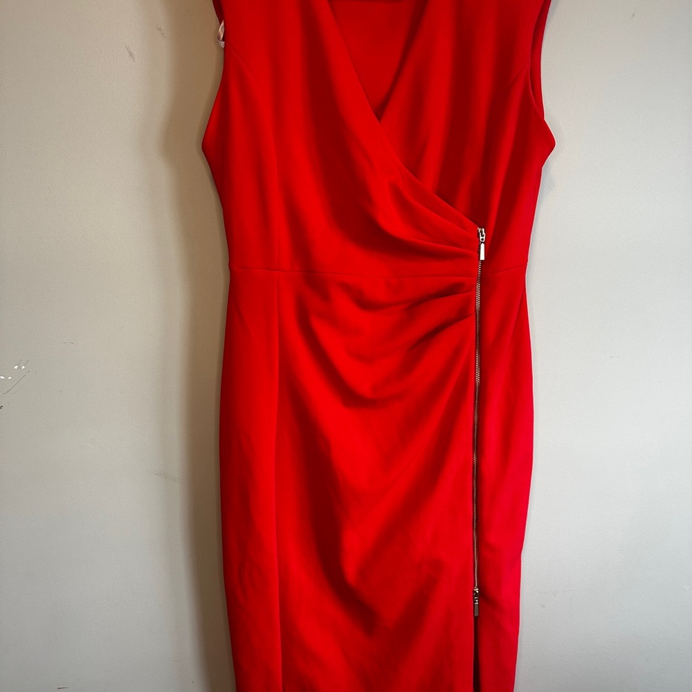 Elegant Sleeveless Dress with gold zipper